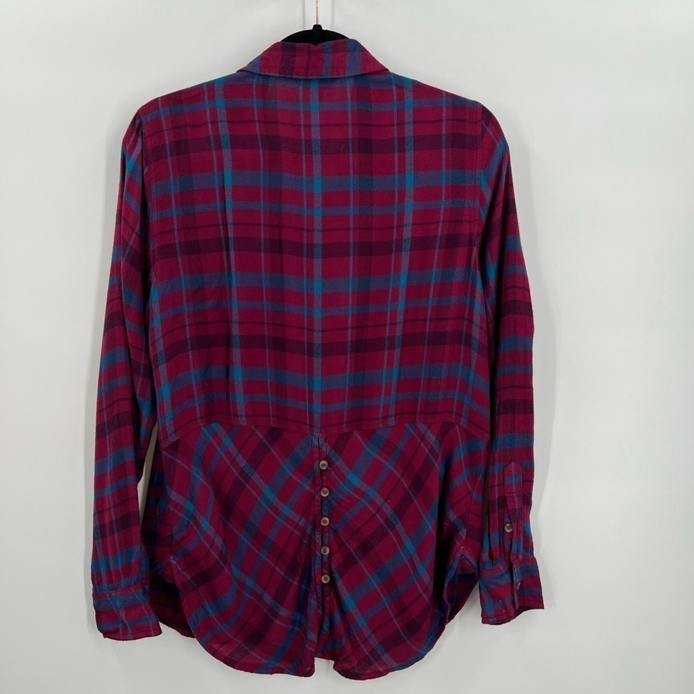 Lucky Brand Plaid Button Down Flannel Made in India Ladies Size SP - Picture 2 of 5